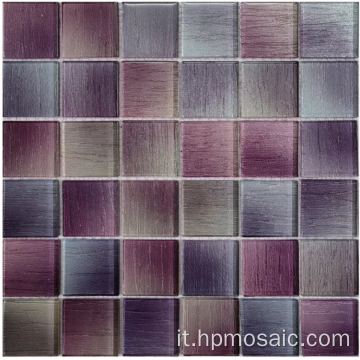 Miscela viola mosaico in vetro laminato rosa